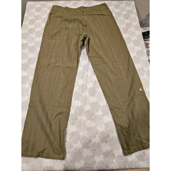 2006 Oakley Atlantic Pants Khaki Striped Straight Leg Casual